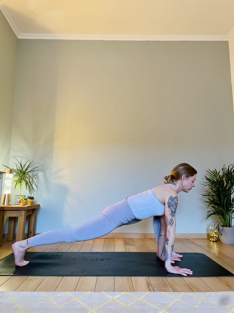 Image depicting woman practicing yoga pose, lunge: a preparatory hip opener.